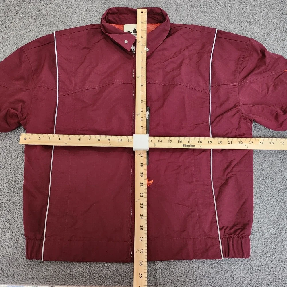 Unisex Size M Adidas Venice Windbreaker Jacket Mesh-Lined Full Zip Maroon JX6182